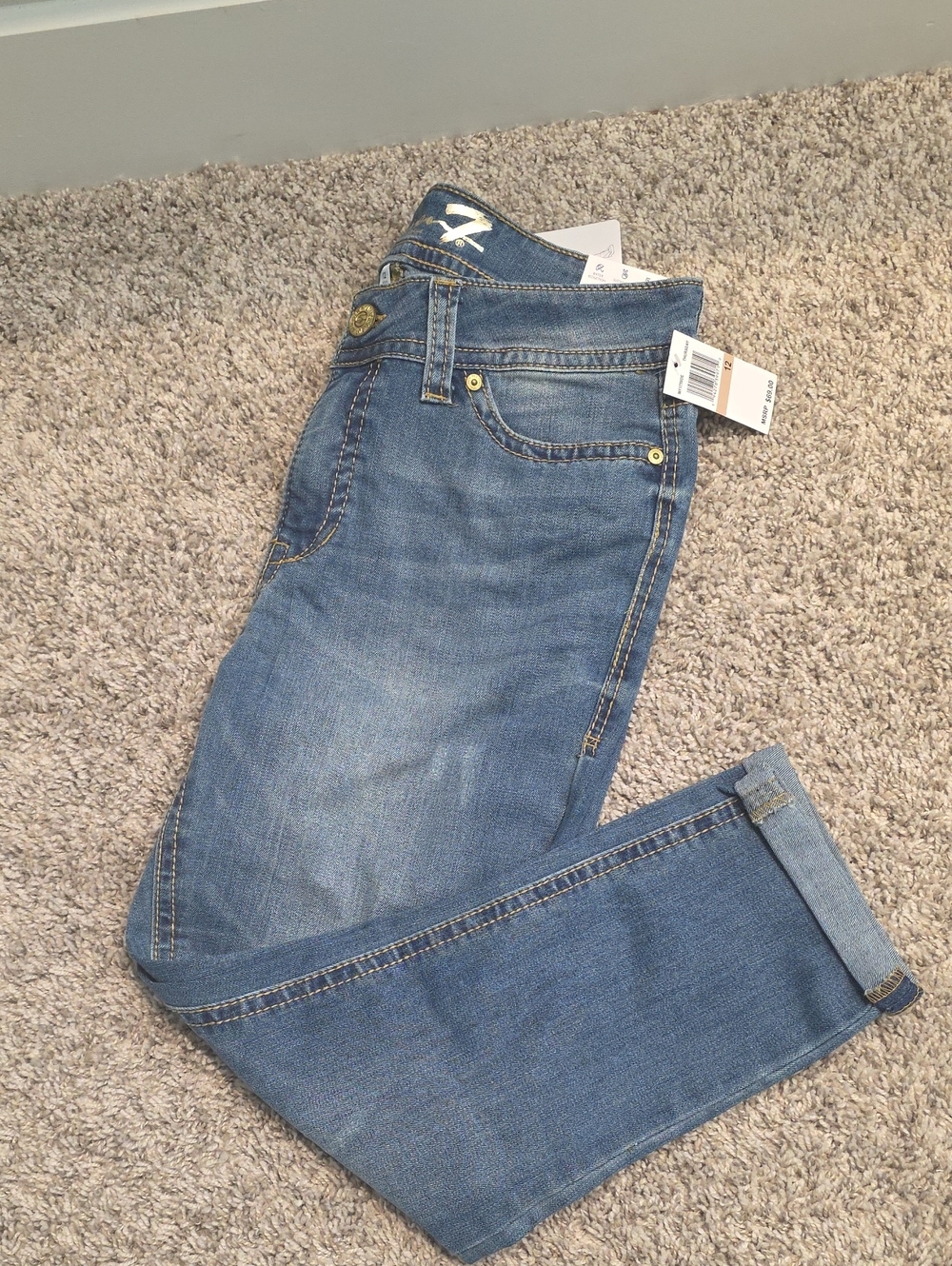 Seven7 Women's Mid Rise Cropped Skinny Jeans